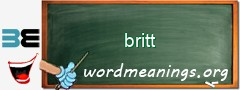 WordMeaning blackboard for britt